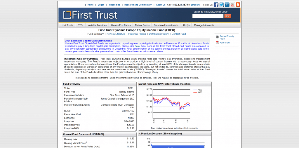 First Trust Dynamic Europe Equity Income Fund