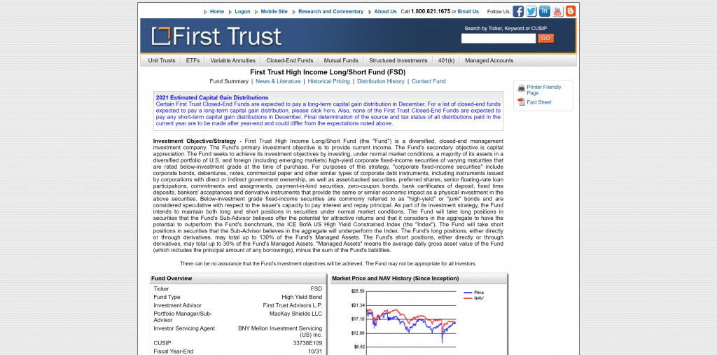 First Trust High Income Long/Short Fund