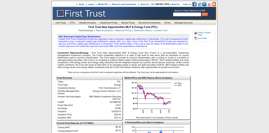 First Trust New Opportunities MLP & Energy Fund